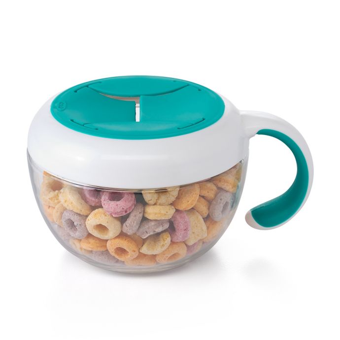 OXO Tot Flippy Snack Cup with Travel Cover in Teal - Winestuff