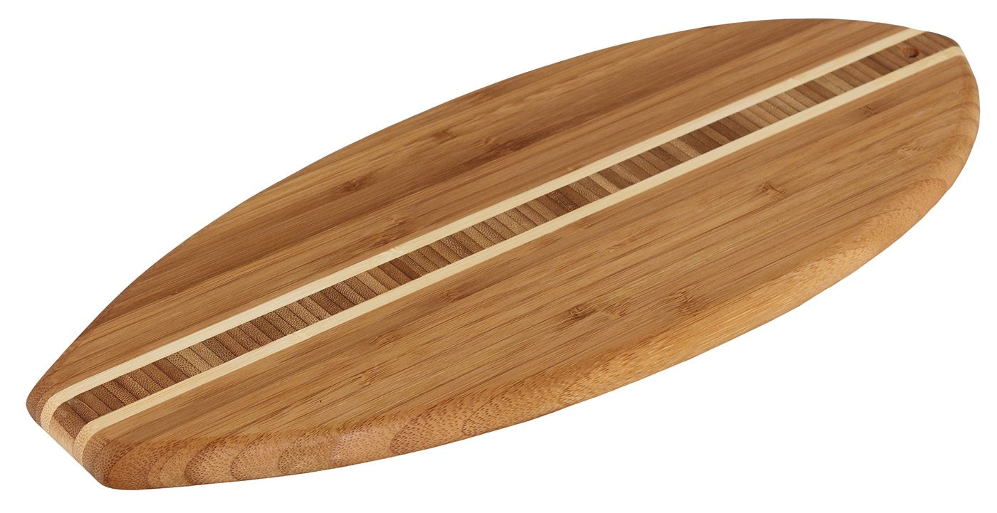 Totally Bamboo Lil' Surfer Surfboard Shaped Bamboo Serving and Cutting Board, 14-1/2 x 6