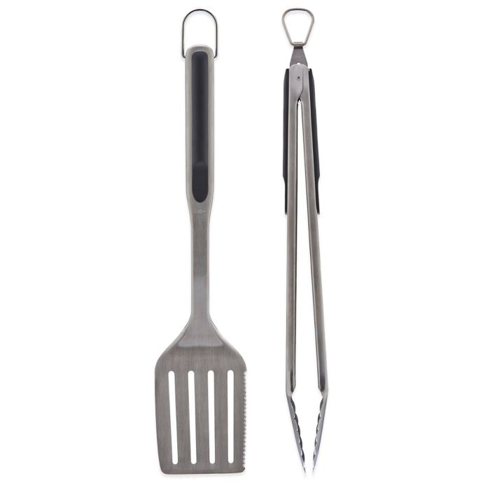 OXO Good Grips Grilling Tools, Tongs and Turner Set, Black