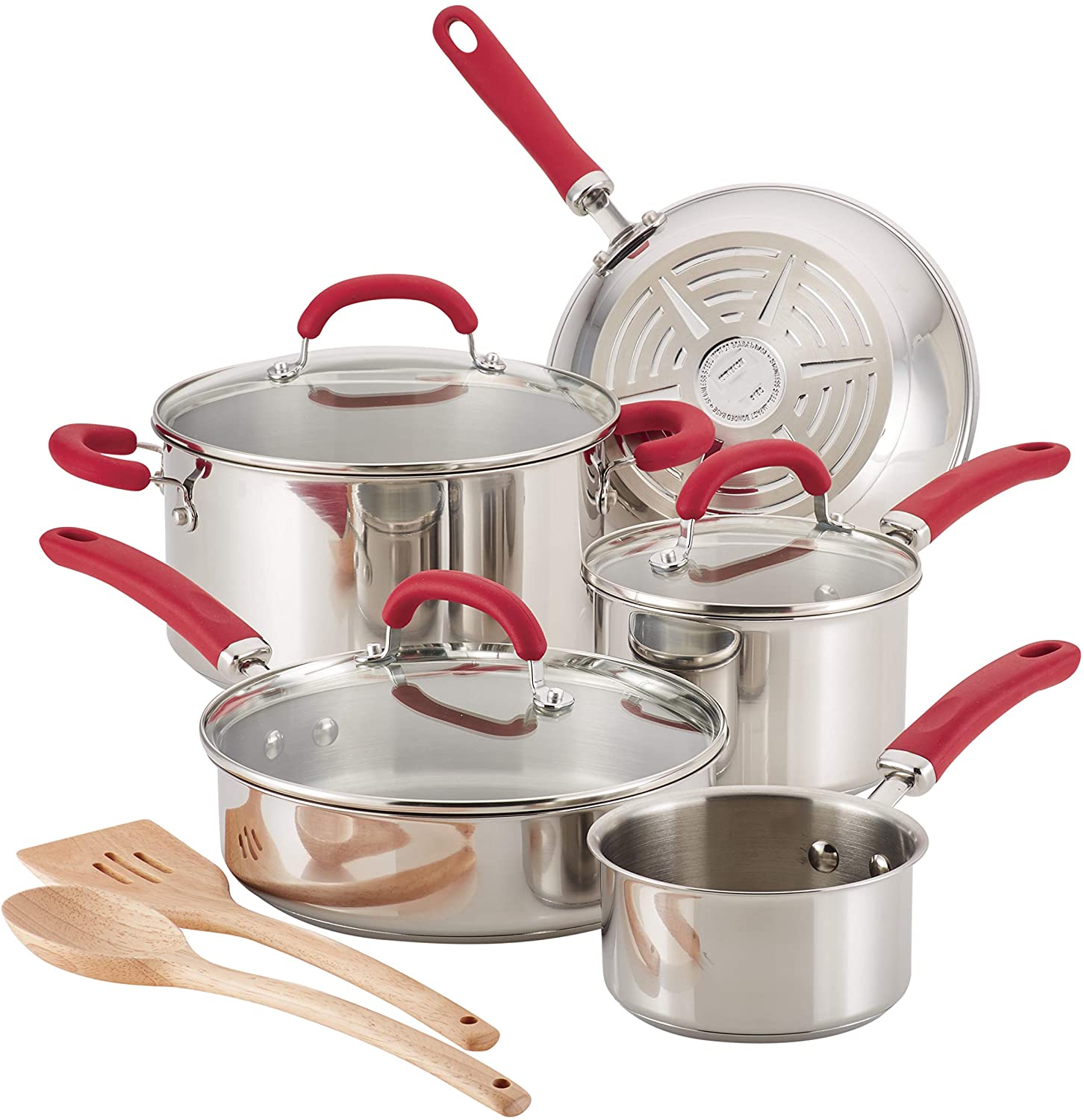 Rachael Ray Create Delicious Hard Anodized Aluminum Nonstick Cookware Set, 11  Piece, Light Blue Handles - Yahoo Shopping