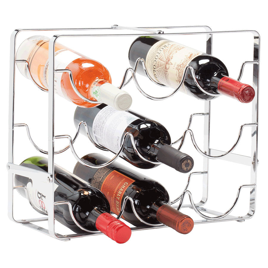 Swell 9 Bottle Chrome Wine Rack - Winestuff